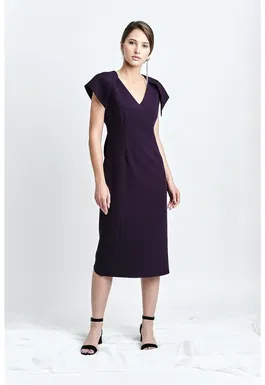 Rochie slim fit cu decolteu in V Susur