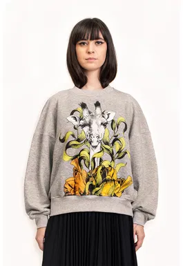 Bluza sport cu imprimeu cu girafa