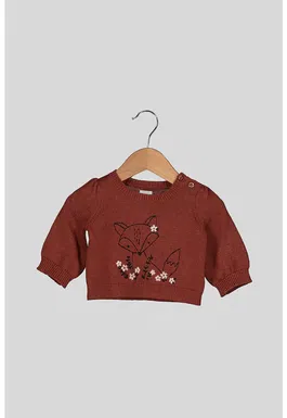 Pulover cu motiv vulpe