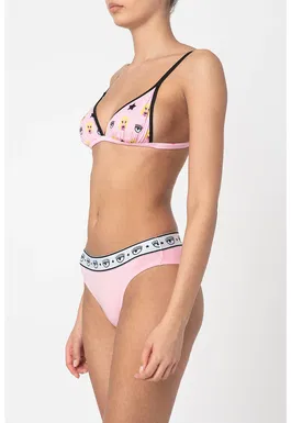 Sutien triunghiular cu imprimeu grafic