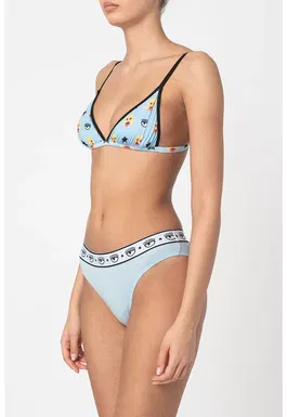 Sutien triunghiular cu imprimeu grafic
