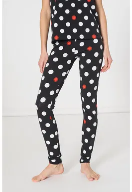 Pantaloni de pijama cu imprimeu cu buline
