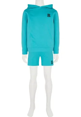Set de hanorac si pantaloni scurti cu broderie logo - 2 piese