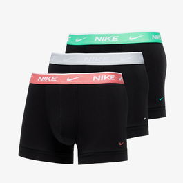 Nike Everyday Cotton Stretch Trunk 3 Pack Black/ Sea Coral/ Platinum/ Elec Algae