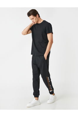 Koton Jogger Sweatpants Skull Printed Pockets Tied Waist