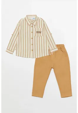 Set de pantaloni si camasa din bumbac