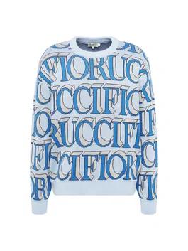 Fiorucci Pulover 'Intarsia' alb kitt / albastru / albastru deschis