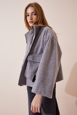 Happiness İstanbul Winter Jacket - Gray - Biker jackets