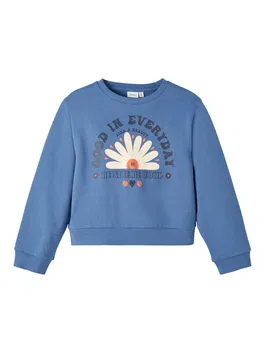 NAME IT Bluză de molton 'Tiffa' bej / albastru / portocaliu / negru