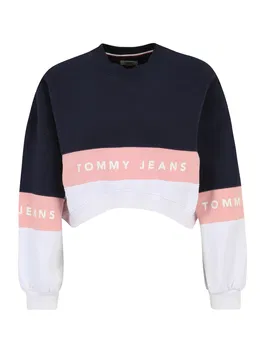 Tommy Remixed Bluză de molton bleumarin / roz pastel / alb natural