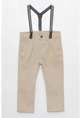 Pantaloni din amestec de bumbac cu bretele