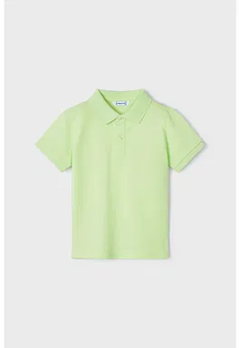 Tricou polo din material pique cu fenta cu nasturi