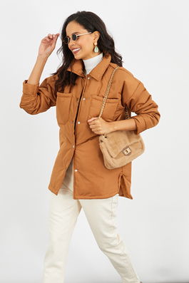 Cool & Sexy Winter Jacket - Brown - Double-breasted