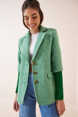 Happiness İstanbul Coat - Green - Double-breasted