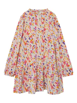 NAME IT Rochie crem / mov liliachiu / mov deschis / roșu