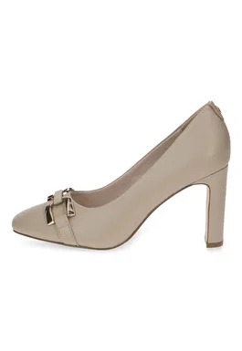 Pantofi de piele cu toc inalt si garnituri metalice