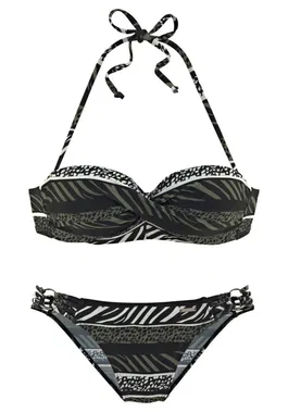 BRUNO BANANI Costum de baie două piese oliv