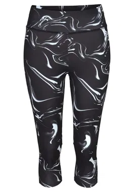 LASCANA ACTIVE Pantaloni sport negru / alb