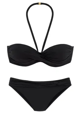 LASCANA Costum de baie două piese negru