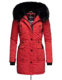 NAVAHOO Parka de iarnă roșu / negru