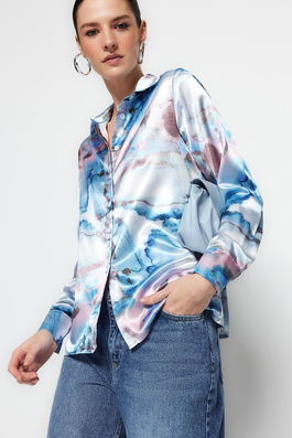 Trendyol Shirt - Blue - Regular fit