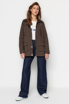 Trendyol Winter Jacket - Khaki - Basic