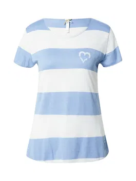 Key Largo Tricou 'JELENA' albastru fumuriu / alb