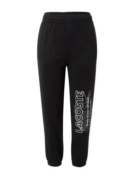 LACOSTE Pantaloni negru / alb