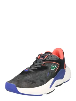 LACOSTE Sneaker low 'ACESHOT' gri închis / verde / portocaliu piersică / negru