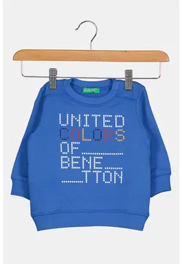 Bluza sport cu decolteu la baza gatului si imprimeu logo