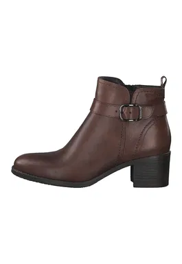 Botine din piele cu toc inalt