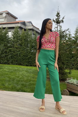 Trend Alaçatı Stili Pants - Green - Straight