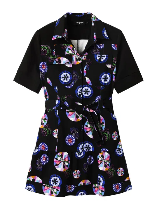 Desigual Rochie `SINA` albastru / roz / negru / alb