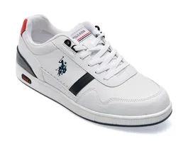 Pantofi US POLO ASSN albi, ROLL3FX, din piele ecologica