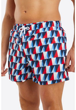 Pantaloni scurti de baie cu imprimeu geometric Dorval