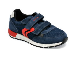 Pantofi GEOX bleumarin, J159EA, din piele intoarsa si material textil