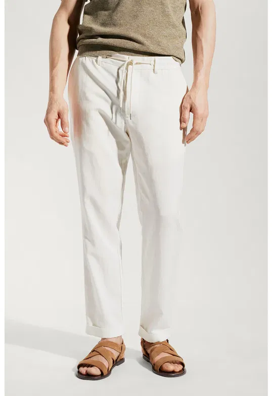Pantaloni slim fit din amestec de in si lyocell Darren