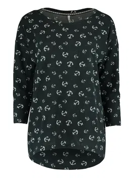 Hailys Tricou 'Mia' bleumarin / alb