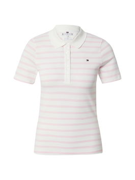 TOMMY HILFIGER Tricou roz / alb