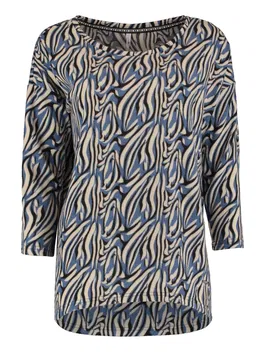 Hailys Tricou 'Mia' bej / albastru / negru