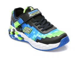 Pantofi SKECHERS albastri, MEGA-CRAFT 2.0, din material textil si piele ecologica