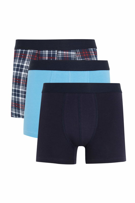 DEFACTO 3 Pack Check Print Boxer Set