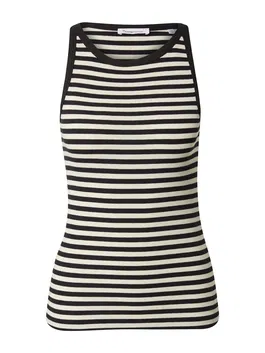 KnowledgeCotton Apparel Top negru / alb