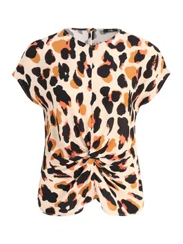 Wallis Petite Bluză culoarea pielii / maro caramel / portocaliu somon / negru