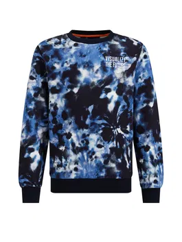 WE Fashion Bluză de molton albastru / bleumarin / albastru pastel / alb