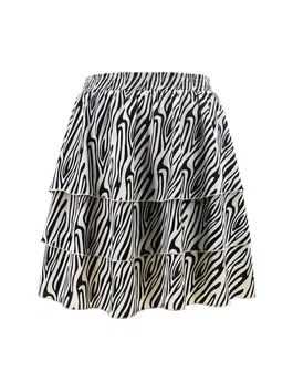 AIKI KEYLOOK Fustă 'Laydee' negru / alb
