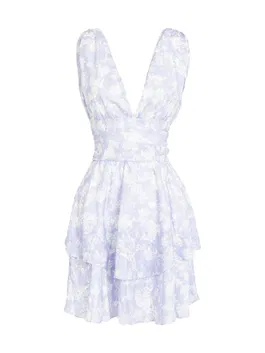 Influencer Rochie de vară mov lavandă / alb