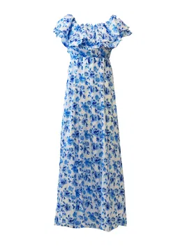 Influencer Rochie de vară turcoaz / albastru regal / alb