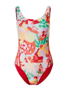 ADIDAS SPORTSWEAR Costum de baie sport galben pastel / verde / mov deschis / roșu