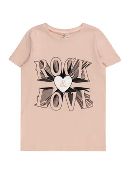 KIDS ONLY Tricou 'MAGGIE' roz pudră / negru / alb